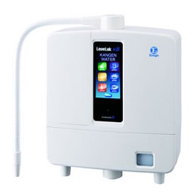 Enagic Leveluk K8 Kangen 8 water ionizer with its LCD touch panel and flexible spout